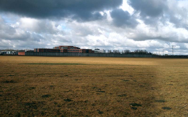 Landschap aan de zuidrand van Zutphen; ge-egaliseerde, platgespoten, overbemestte en dichtgedrukte graslanden aan de randen van de stad.